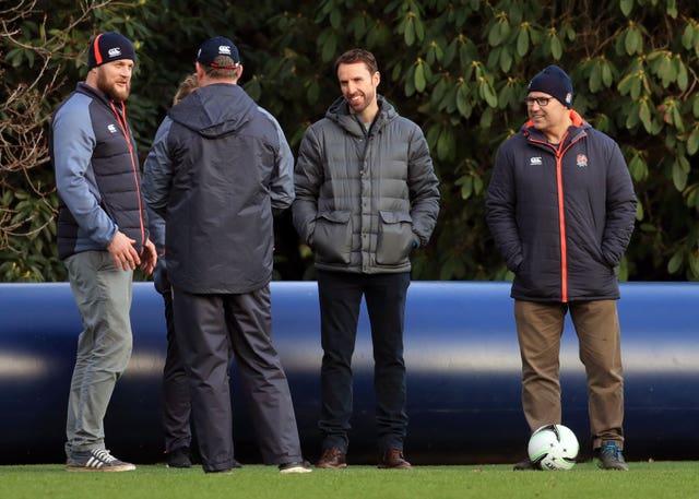 Southgate went to watch England's rugby union side train in 2017