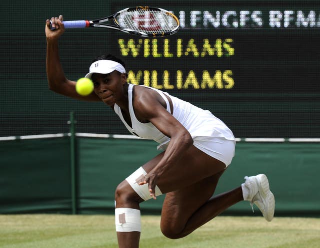 Venus Williams in action during the 2009 Wimbledon final against her sister Serena (Rebecca Naden/PA)