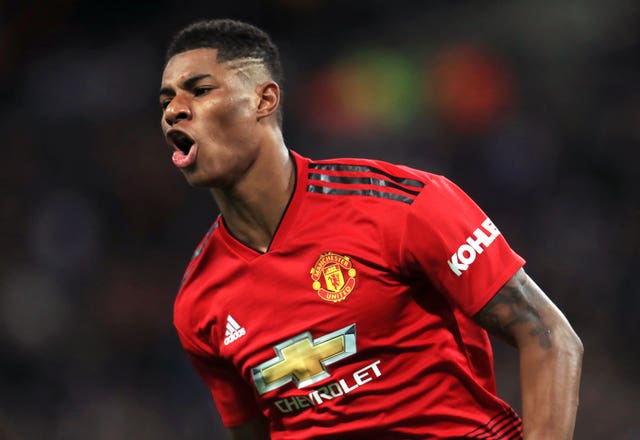 Rashford wheels away after scoring at Wembley