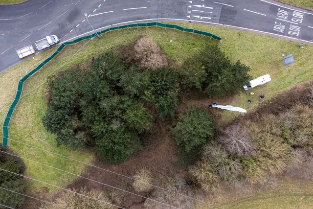 The scene of the crash in the St Mellons area of Cardiff