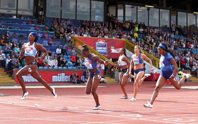 Dina Asher-Smith came second to Shaunae Miller-Uibo, left, in the 200m women's final in Birmingham