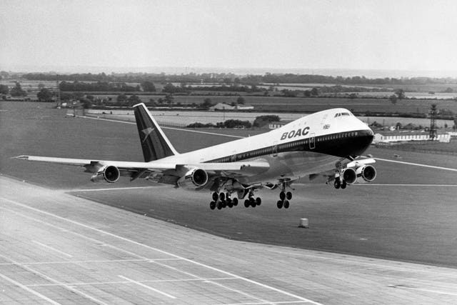 A 1971 take-off in BOAC livery before the airline rebranded (PA)