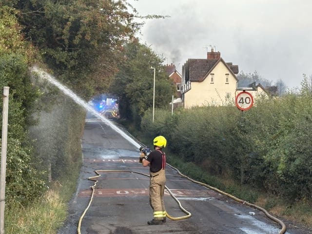 Fire crews working on Racecourse Lane, Stourbridge