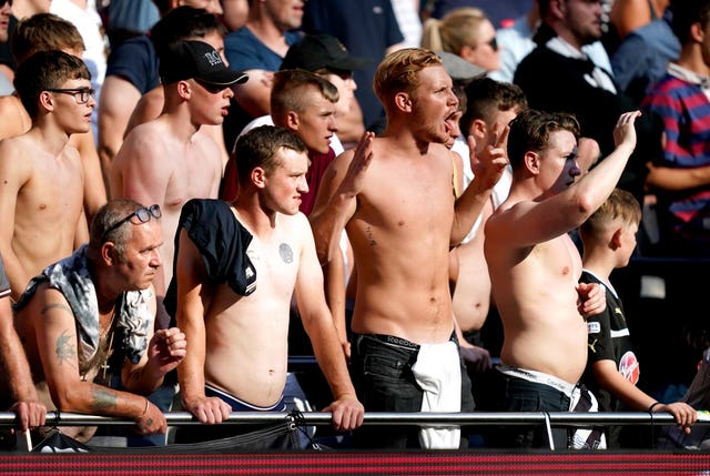 Newcastle fans made the most of the sunny weather in north London 