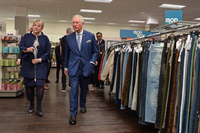 The Prince of Wales visits TK Maxx store