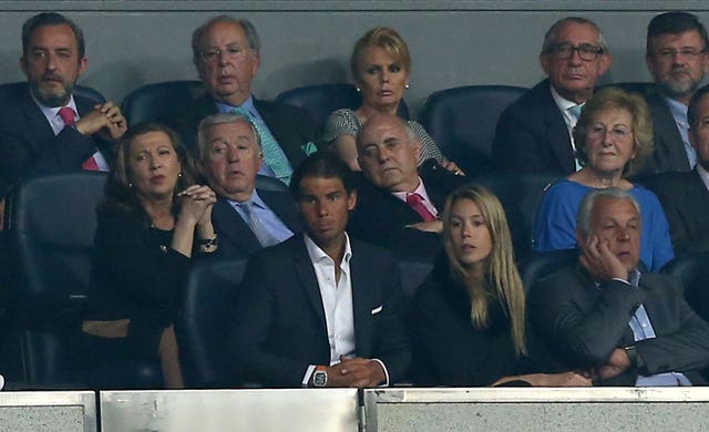 Rafael Nadal watching the Champions League semi-final between Real Madrid and Manchester City