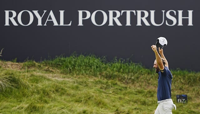 US golfer Scottie Scheffler celebrates winning The Open at Royal Portrush in July