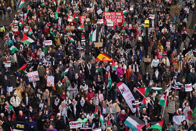 Pro-Palestine protesters in London