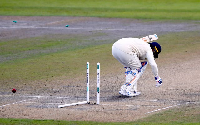 England's Jason Roy was clean bowled by Josh Hazlewood