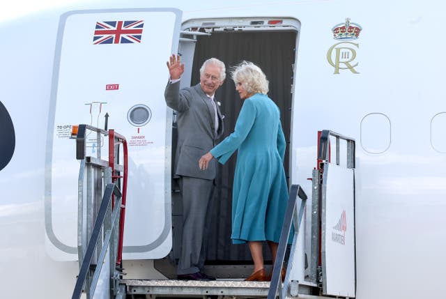 Charles and Camilla depart Bordeaux-Merignac Airport on day three of the state visit
