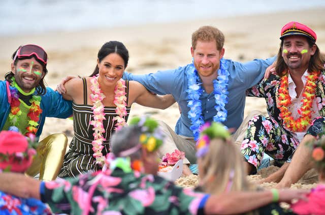 The Duke and Duchess of Sussex joined an "anti-bad vibes" circle