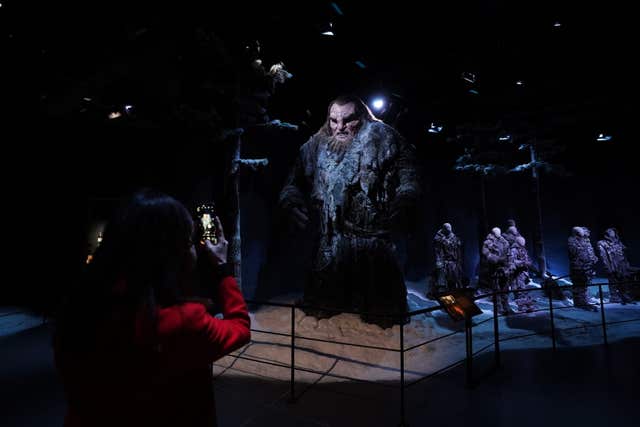 Costumes and props on display during a preview day of the Game of Thrones Studio Tour at the Linen Mill Studios in Banbridge, Northern Ireland