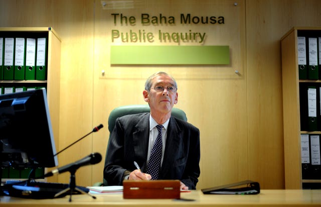 A similar undertaking was granted in the Baha Mousa Inquiry (Anthony Devlin/PA)