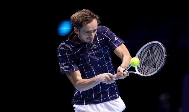 Daniil Medvedev hits a backhand during his victory over Diego Schwartzman