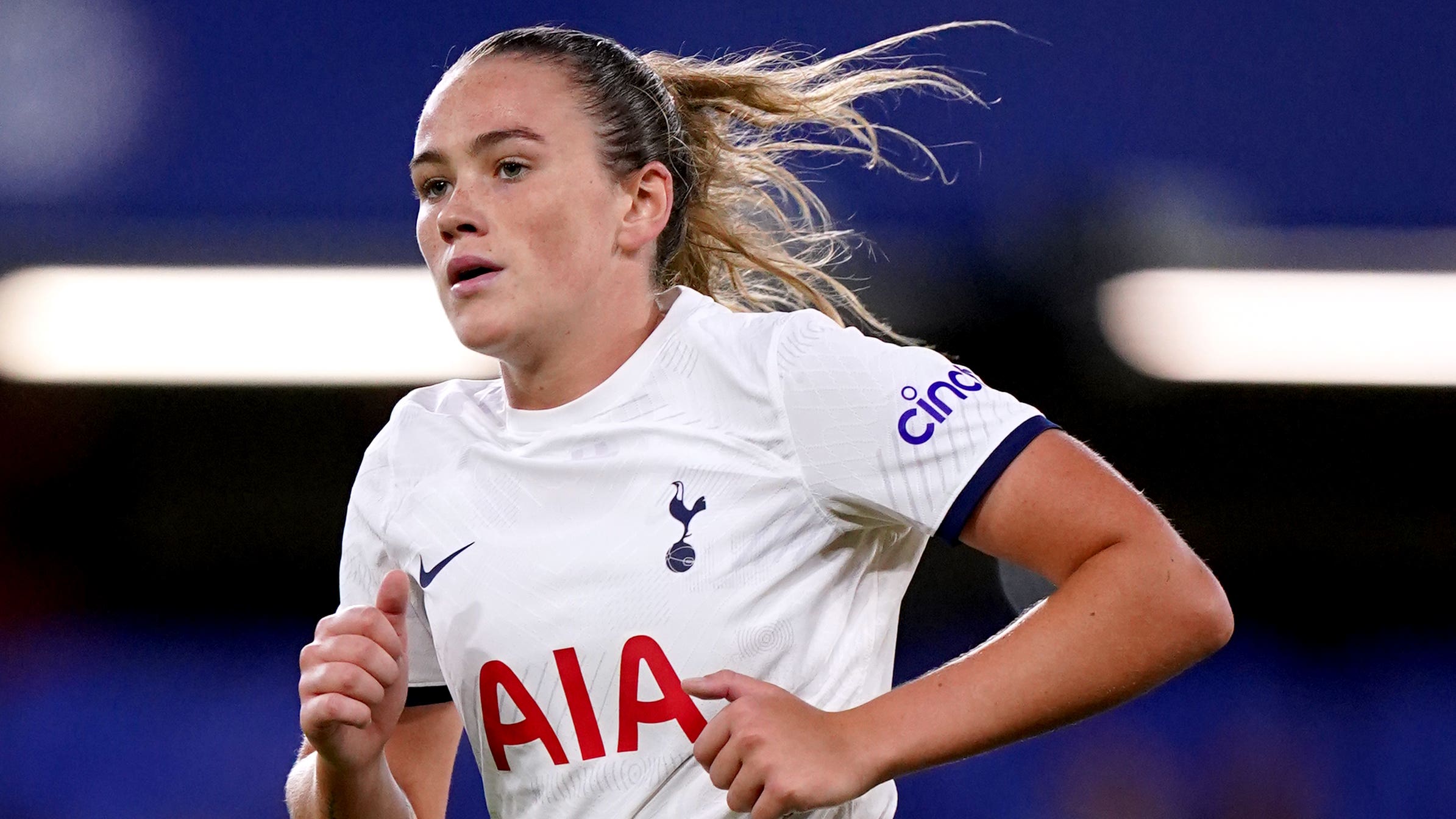Grace Clinton’s stunning strike helped Tottenham to a comeback win (John Walton/PA)