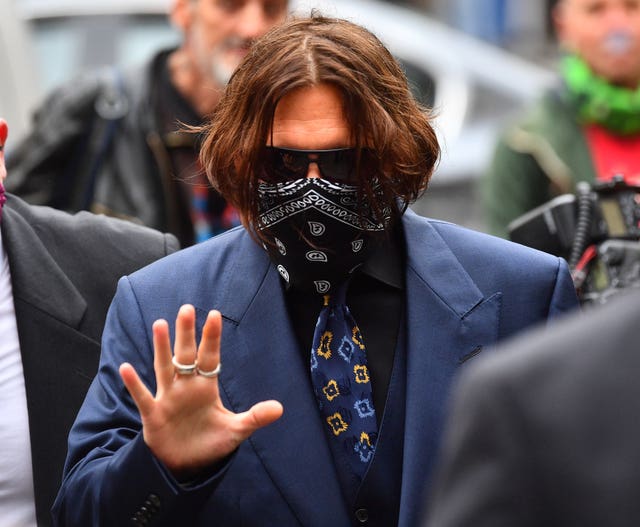Actor Johnny Depp arriving at the High Court (Victoria Jones/PA)