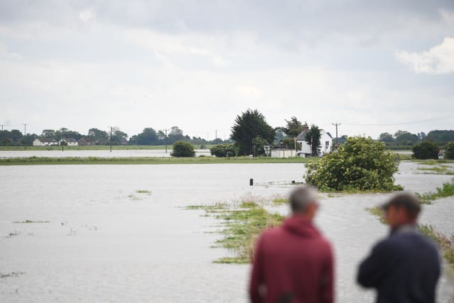 A flooded field in Thorpe Culvert, Lincolnshire, where more than two months of rain fell in just two days