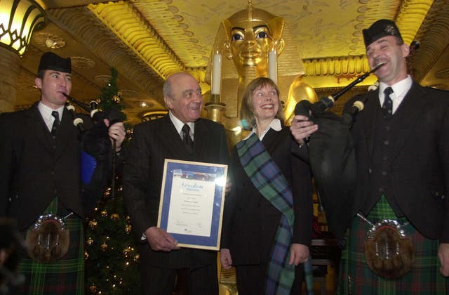 Al Fayed Freedom of Highlands