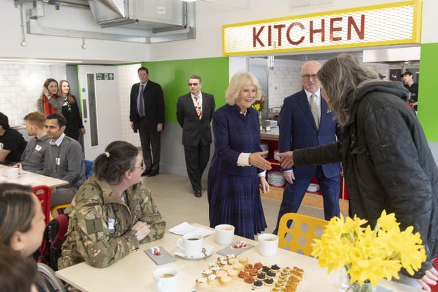 The Duchess of Cornwall during her visit to the UKHarvest charity’s West London ‘Nourish Hub’ 