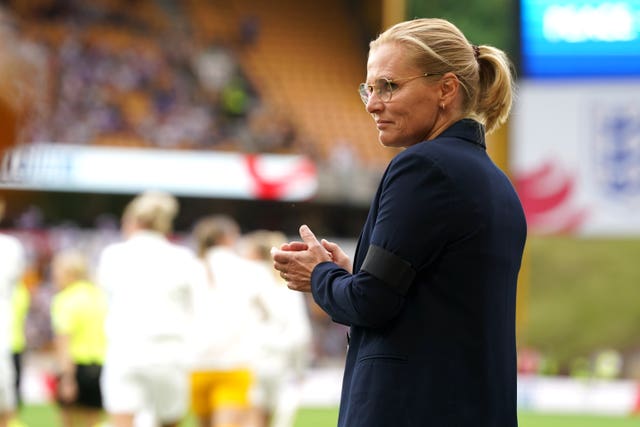 Sarina Wiegman's England play Austria at Old Trafford next Wednesday in the opening match of the Euros (Nick Potts/PA).