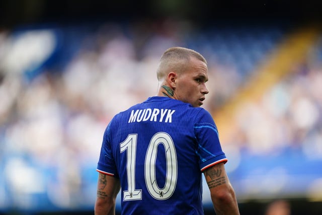 Chelsea’s Mykhailo Mudryk looks on during a pre-season friendly against Inter Milan