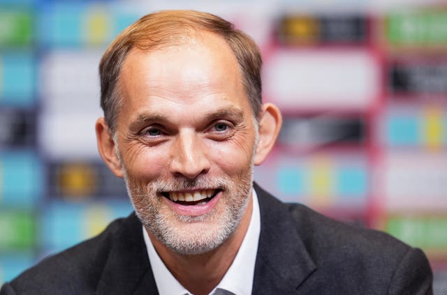 Thomas Tuchel smiles at his England unveiling press conference