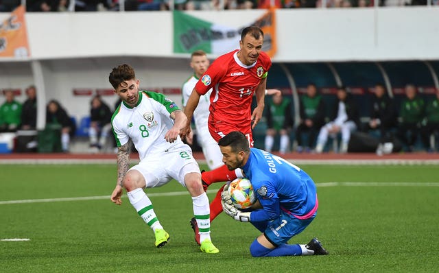 Sean Maguire in action against Gibraltar