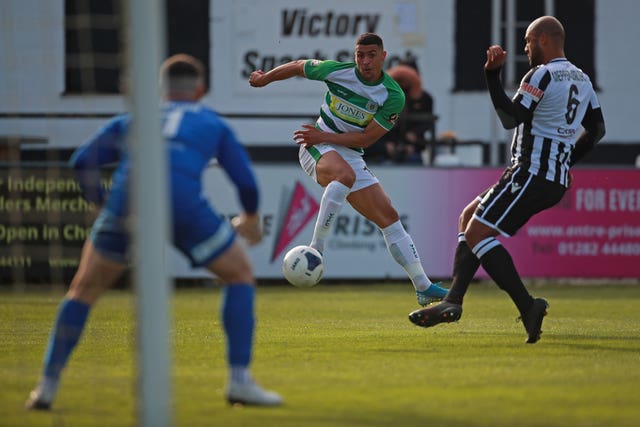 Courtney Duffus takes a shot during a match against Chorley