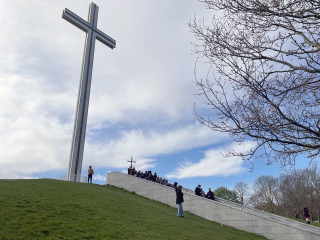 People gather for the annual Good Friday Way of the Cross event in Phoenix Park, Dublin 