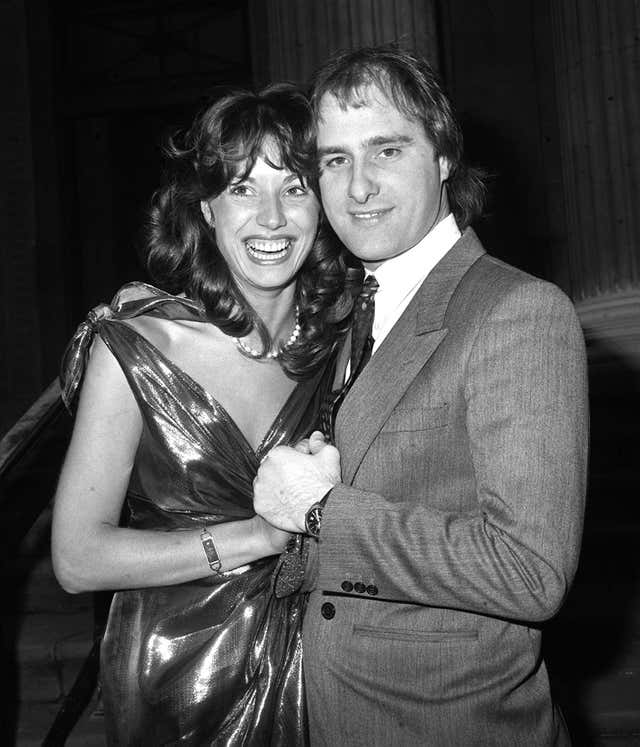 Steve Harley with Dorothy Crombie after their wedding at Marylebone Register Office in London in 1981 
