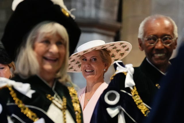 The Duchess of Edinburgh, centre, with Baroness Kennedy, left, and Sir Geoff Palmer