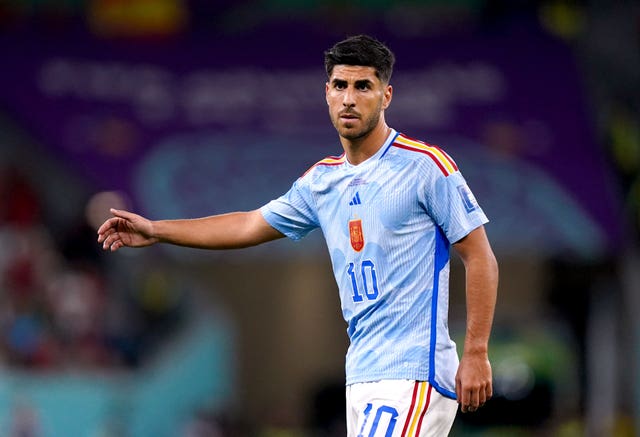 Marco Asensio in action for Spain at the 2022 World Cup