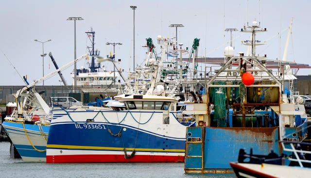 Fishing boats moored in the port of Boulogne. France has threatened to block British trawlers from French ports in a row over fishing rights