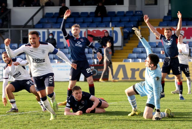 James Tavernier celebrates in Dingwall 