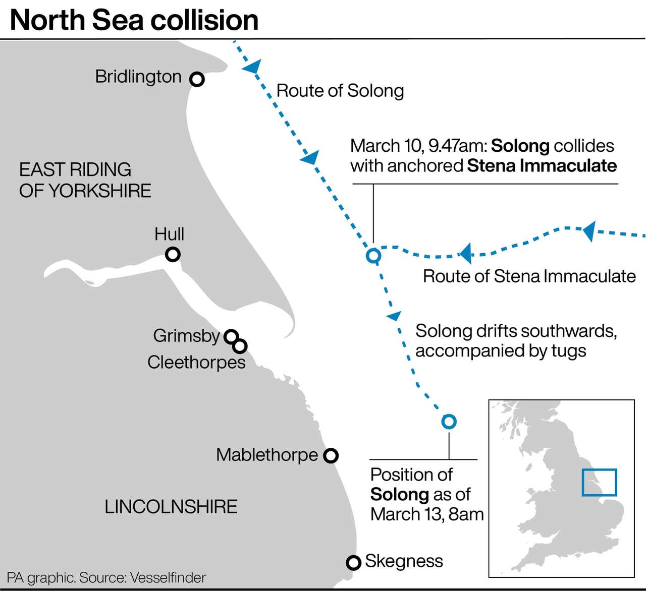 Fire on oil tanker involved in North Sea collision is out | Surrey Comet