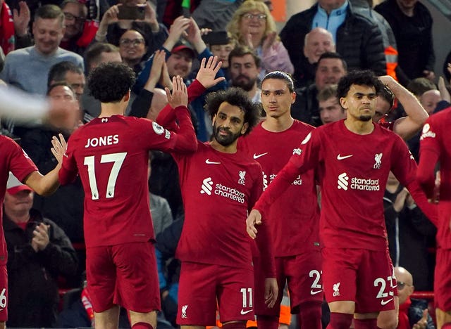 Liverpool players celebrate