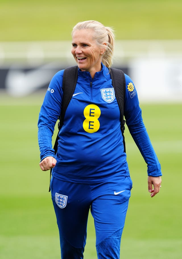 England manager Sarina Wiegman during a training session at St George’s Park, Burton upon Trent.