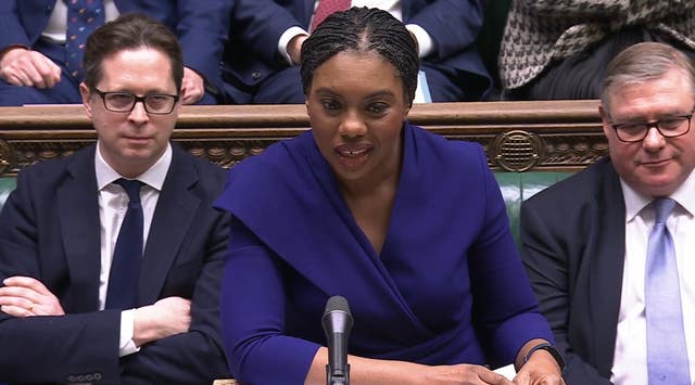 Conservative Party leader Kemi Badenoch speaking during Prime Minister’s Questions in the House of Commons