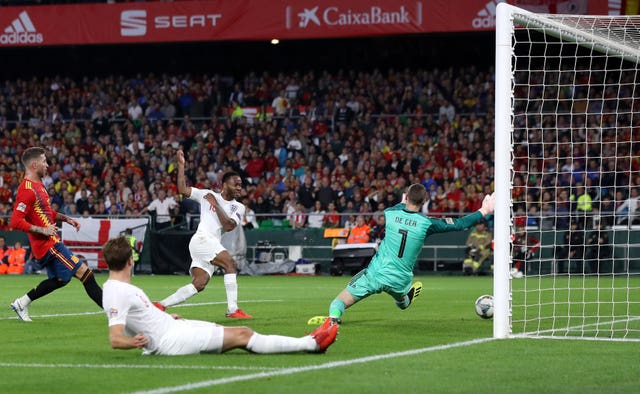 Sterling scores for England against Spain
