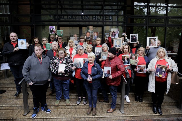 Members of the Northern Ireland Covid-19 Bereaved Families for Justice group 