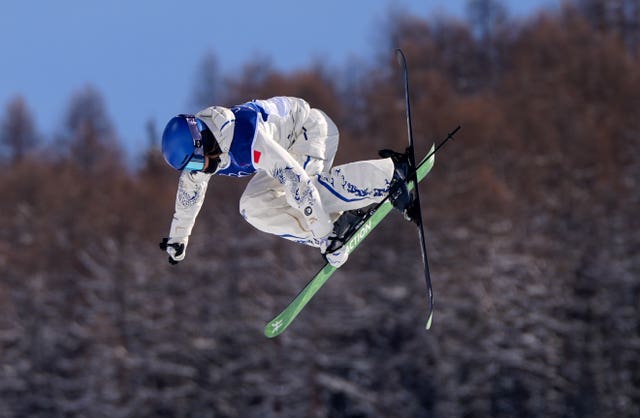China’s Eileen Gu during her final run in the women’s freeski halfpipe final