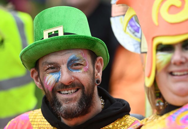A man in a green hat in Belfast