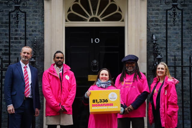 Brain tumour campaigners at 10 Downing Street