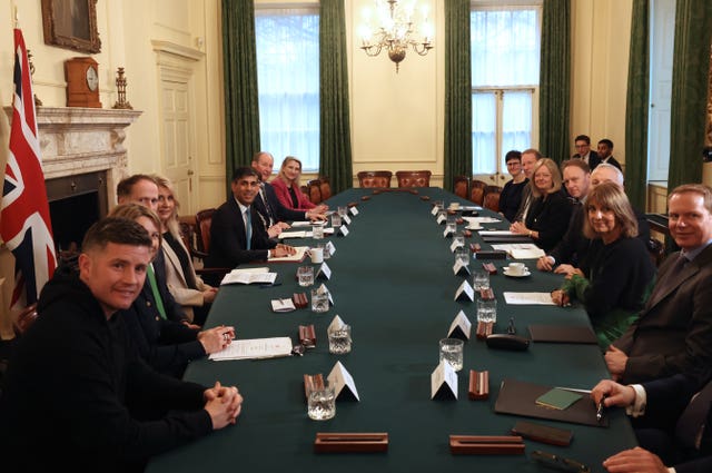 Prime Minister Rishi Sunak (centre left) hosts a Business Council meeting at 10 Downing Street, London