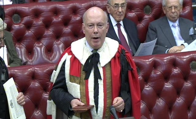 Julian Fellowes on his first day in the House of Lords as a Conservative peer in January 2011
