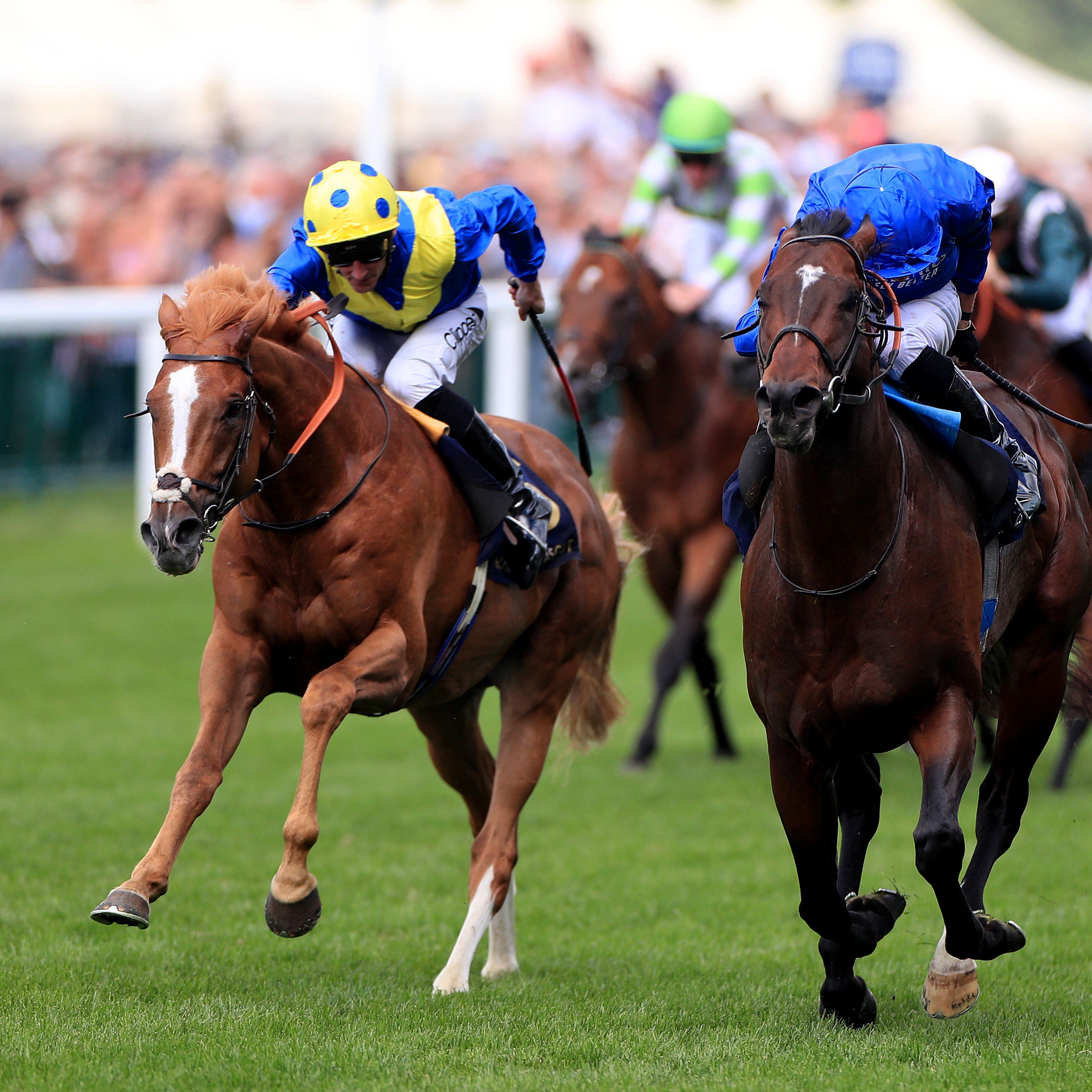 Dream Of Dreams (left) will bid to go one place better than at Royal Ascot in the Darley July Cup (Mike Egerton/PA)