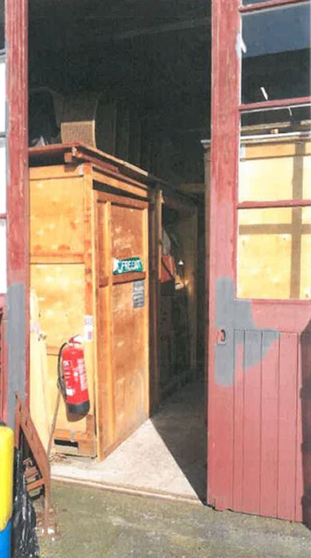 The storage garage in Sheffield where the police found Peter Pickering’s notebooks containing his sick fantasies (West Yorkshire Police/PA)