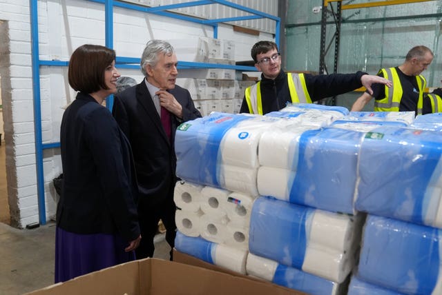 Gordon Brown at the Big House Multibank in Lochgelly (PA)