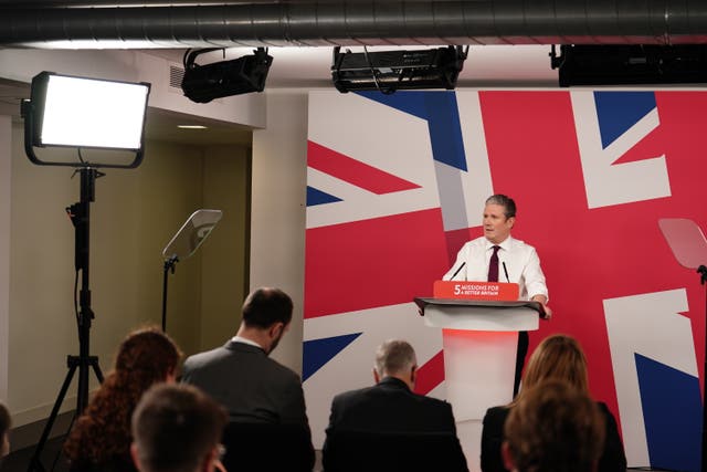 Sir Keir Starmer speaks to reporters