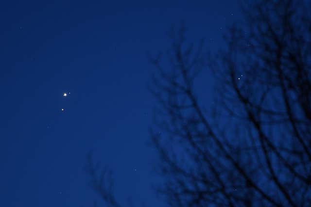 Jupiter and Mars planetary conjunction